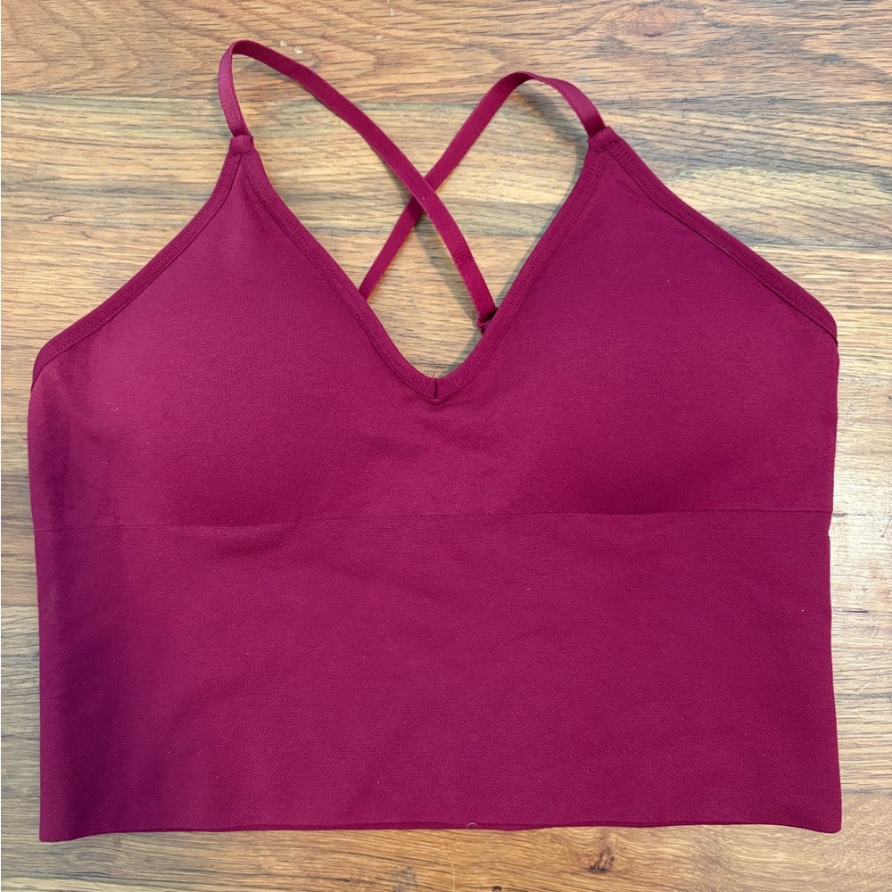 Itzon Crisscross Back Burgundy Bralette. 
Size L/XL